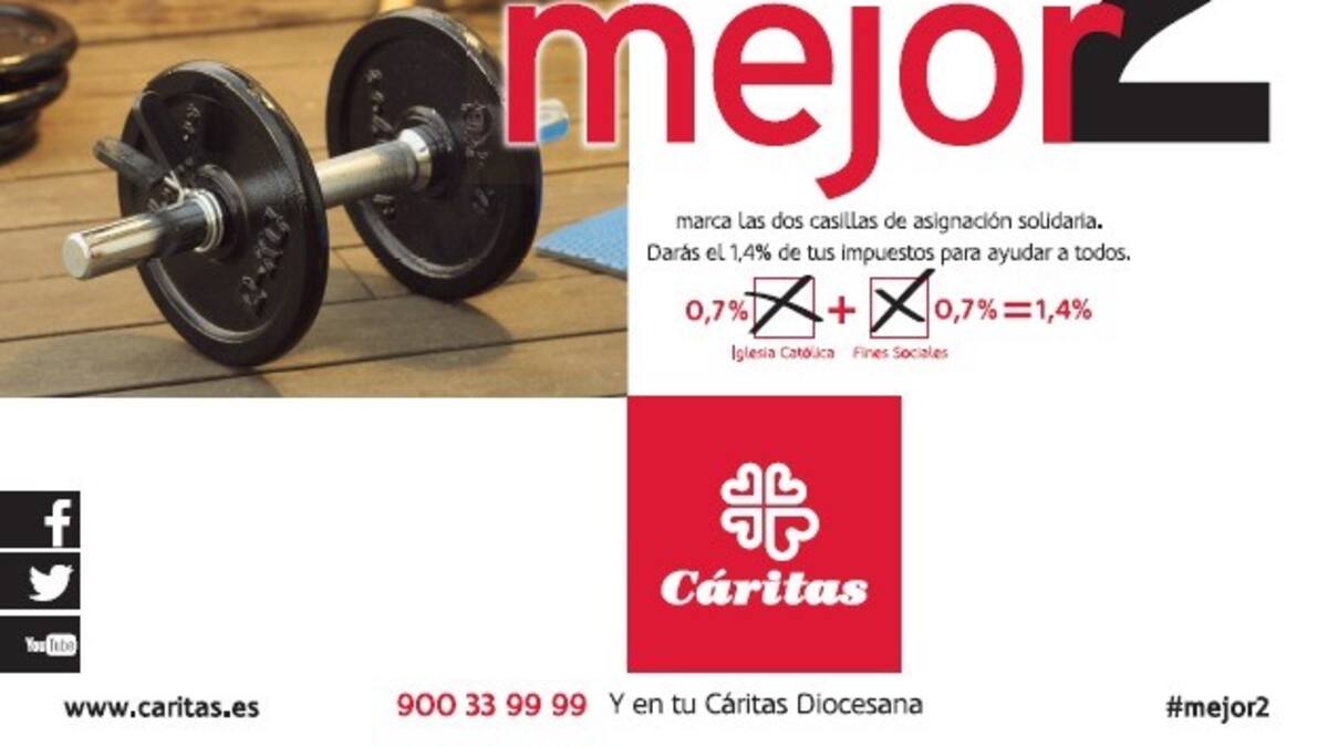 Cáritas Huesca invita a marcar con el lema "Mejor 2" las casillas solidarias de la declaración de renta