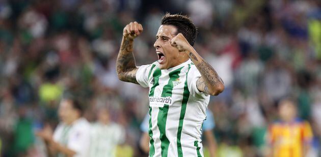 Tello celebra un gol. Imagen de archivo