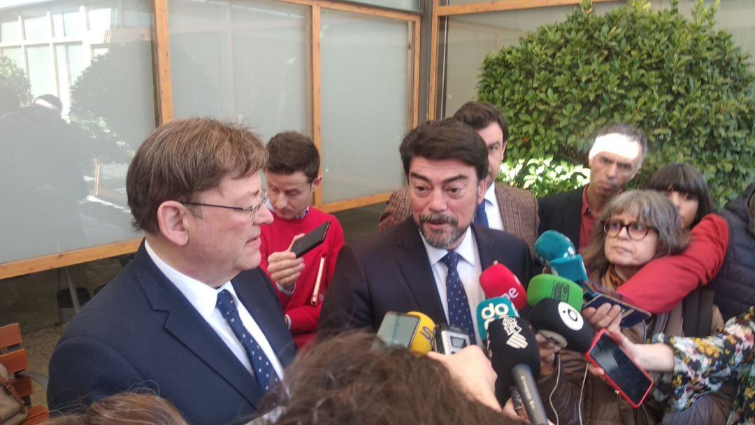 El president Puig y el alcalde Barcala comparecen ante los medios tras el segundo encuentro bilateral de esta legislatura