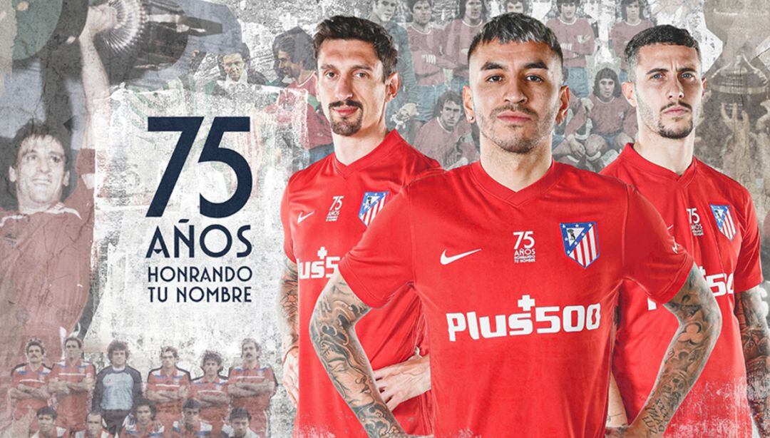 La imagen promocional de la nueva camiseta del Atlético de Madrid