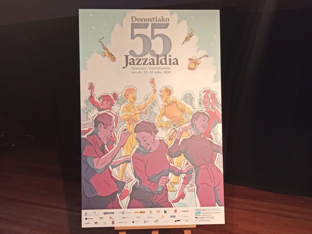 Cartel de la 55 edición del Jazzaldia, obra del ilustrador Joseba Larratxe.  