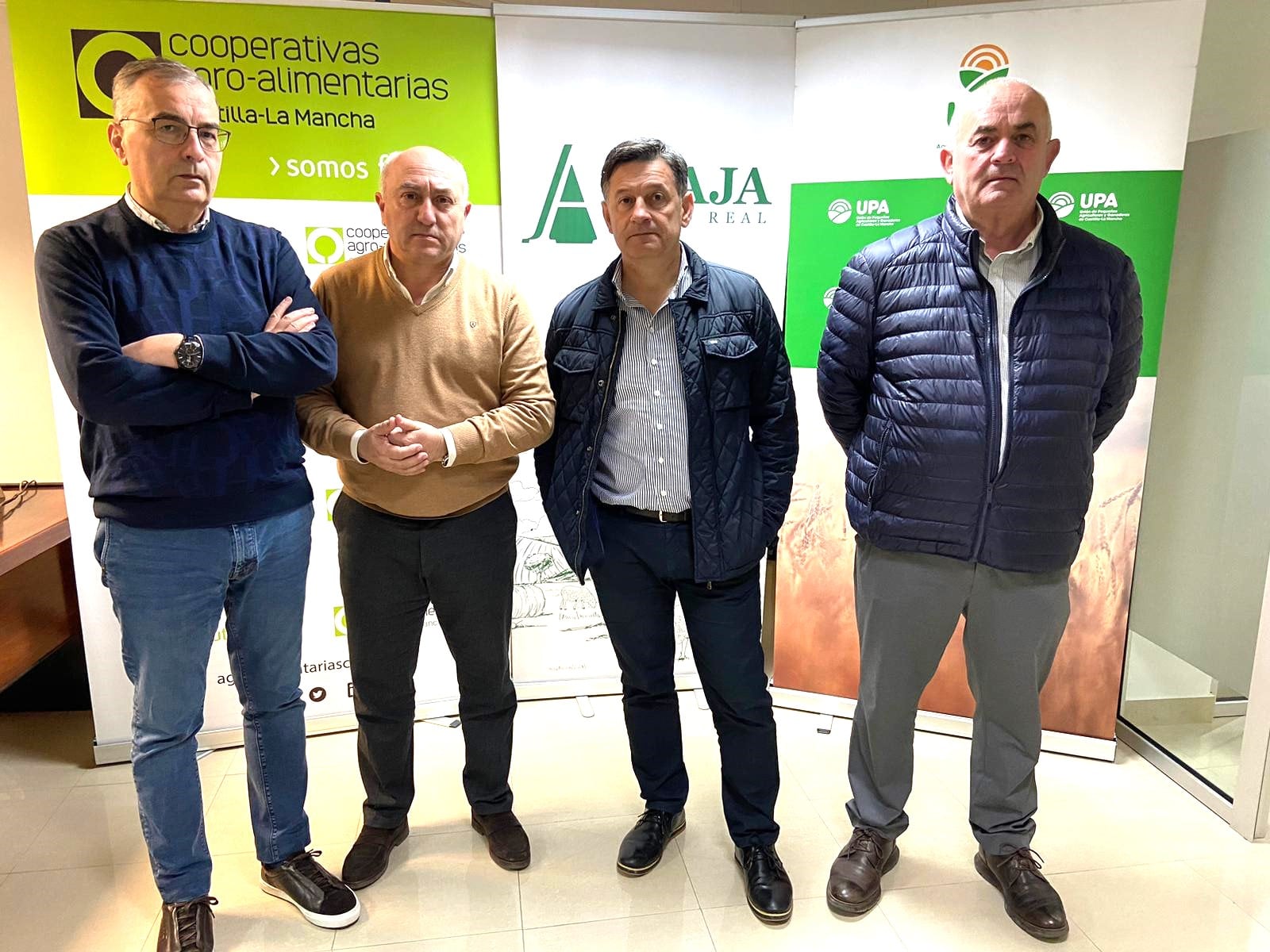 Representantes de las organizaciones ASAJA, COAG, UPA y Cooperativas Agroalimentarias en Ciudad Real