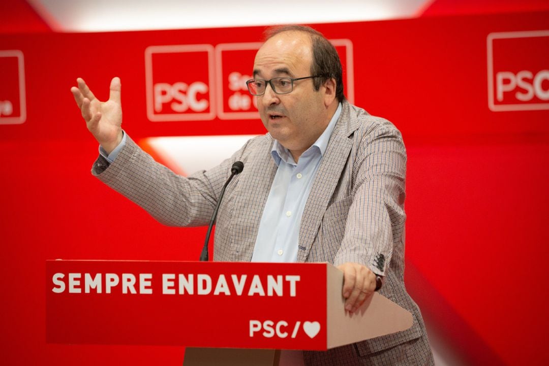 Miquel Iceta, durante un acto con el PSC