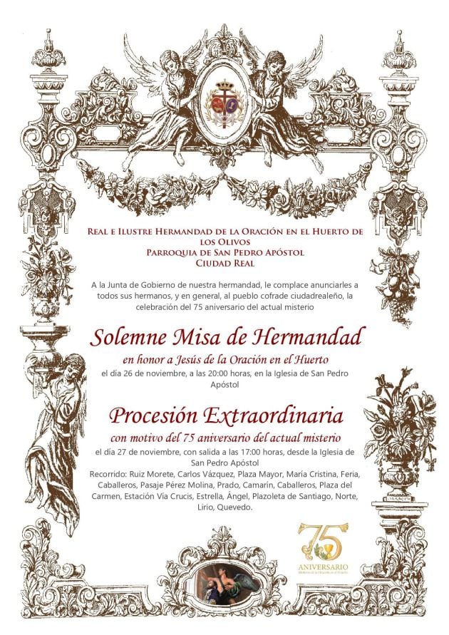 Cartel anunciador de la procesión extraordinaria de este sábado