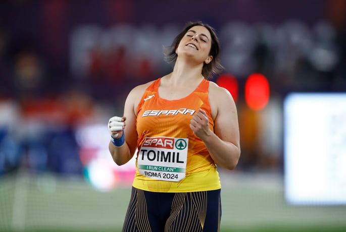 Belén Toimil, durante su participación en la prueba (foto: Real Federación Española de Atletismo)