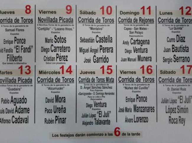 Cartel de la feria taurina de este año (Pincha en el + para ampliar)