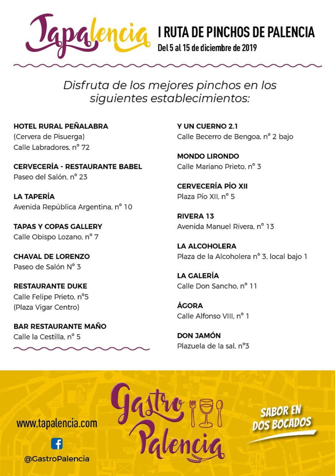 15 eatablecimientos se implican en una nueva ruta de tapas en Palencia