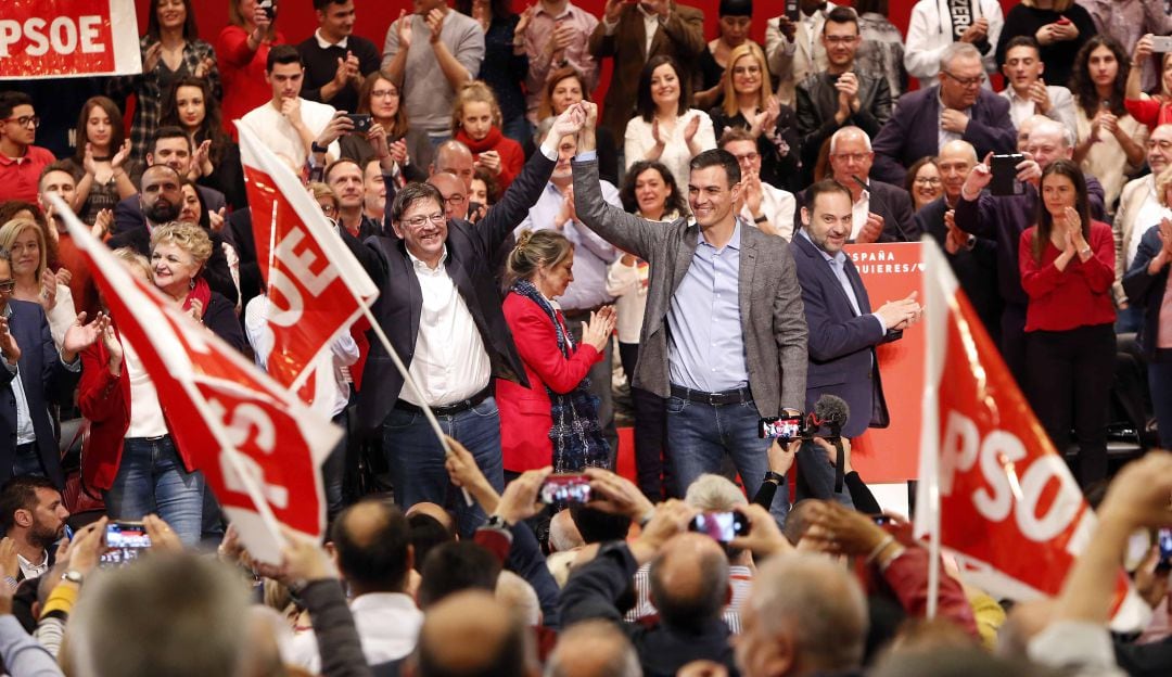 Ximo Puig y Pedro Sánchez esta mañana en la Universidad de Alicante