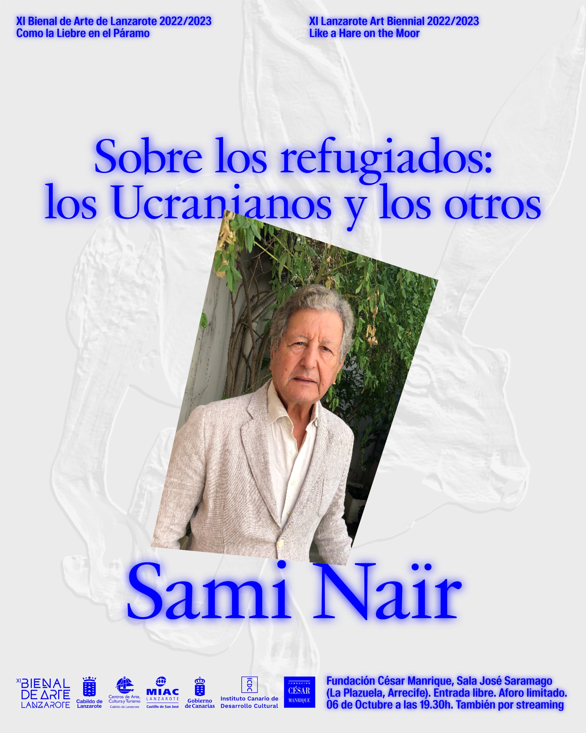 Cartel de la conferencia de Sami Nair sobre refugiados.