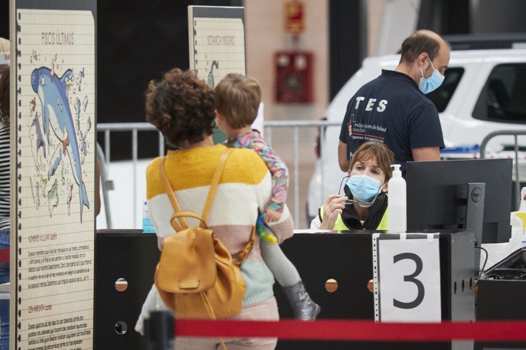 Recinto Ferial de Navarra, en Pamplona, donde el Departamento de Salud del Gobierno de Navarra realiza pruebas PCR de detección del Covid-19. 