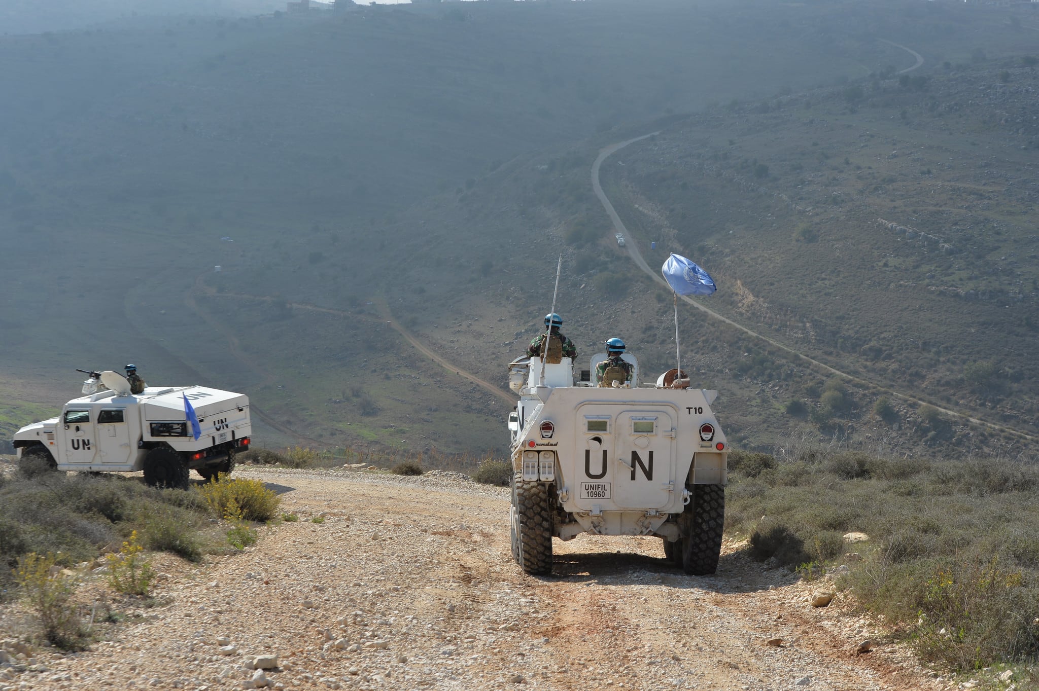 Militares españoles y cascos azules internacionales en la Blue Line de El Líbano