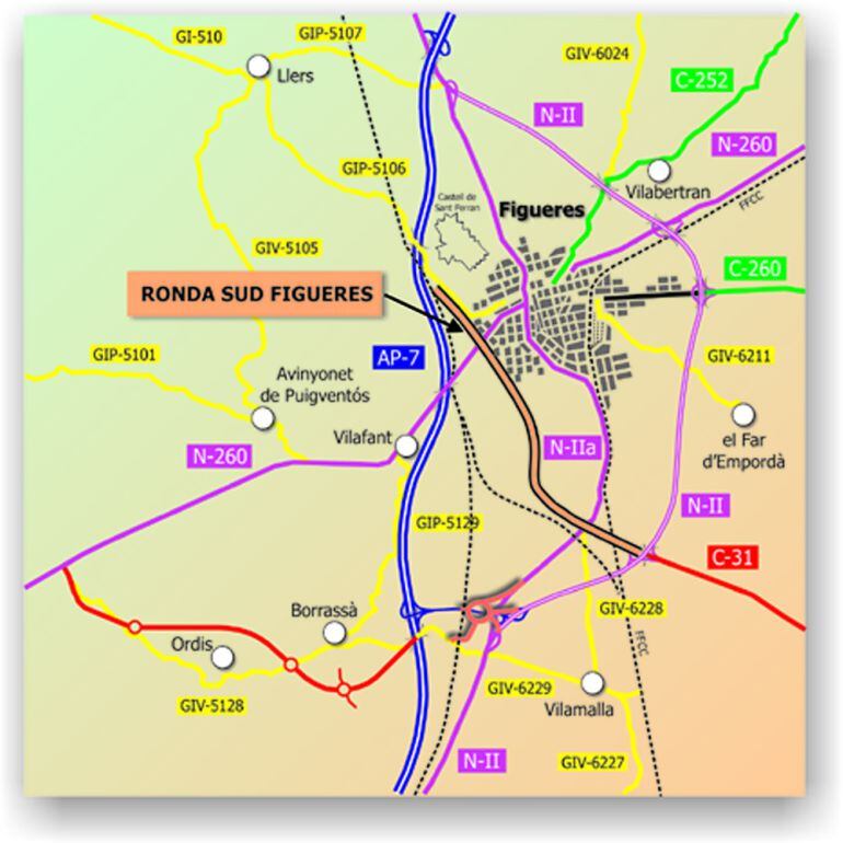 El vial enllaçarà l&#039;N-II i la C-31 amb l&#039;estació de l&#039;AVE a Vilafant
