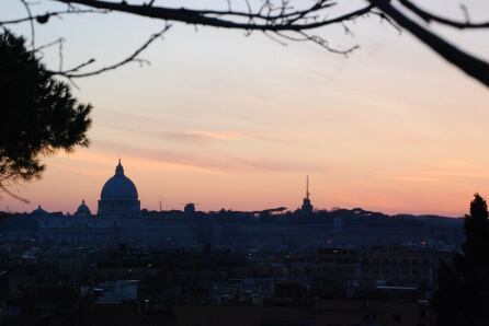 Atardecer desde la terraza del Pincio en Villa Borghese