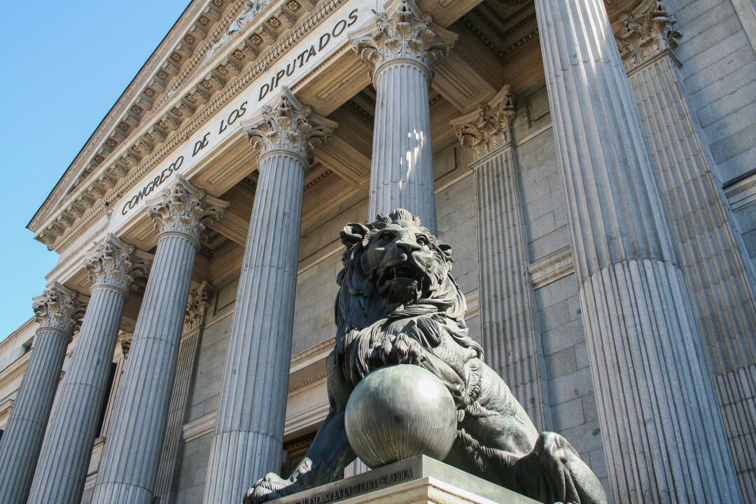 La fachada del Congreso de los Diputados en Madrid