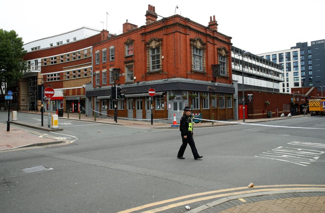 Escena donde han ocurrido los apuntalamientos en Birmingham