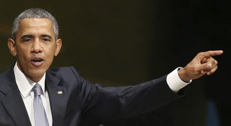 Obama en la ONU este lunes.