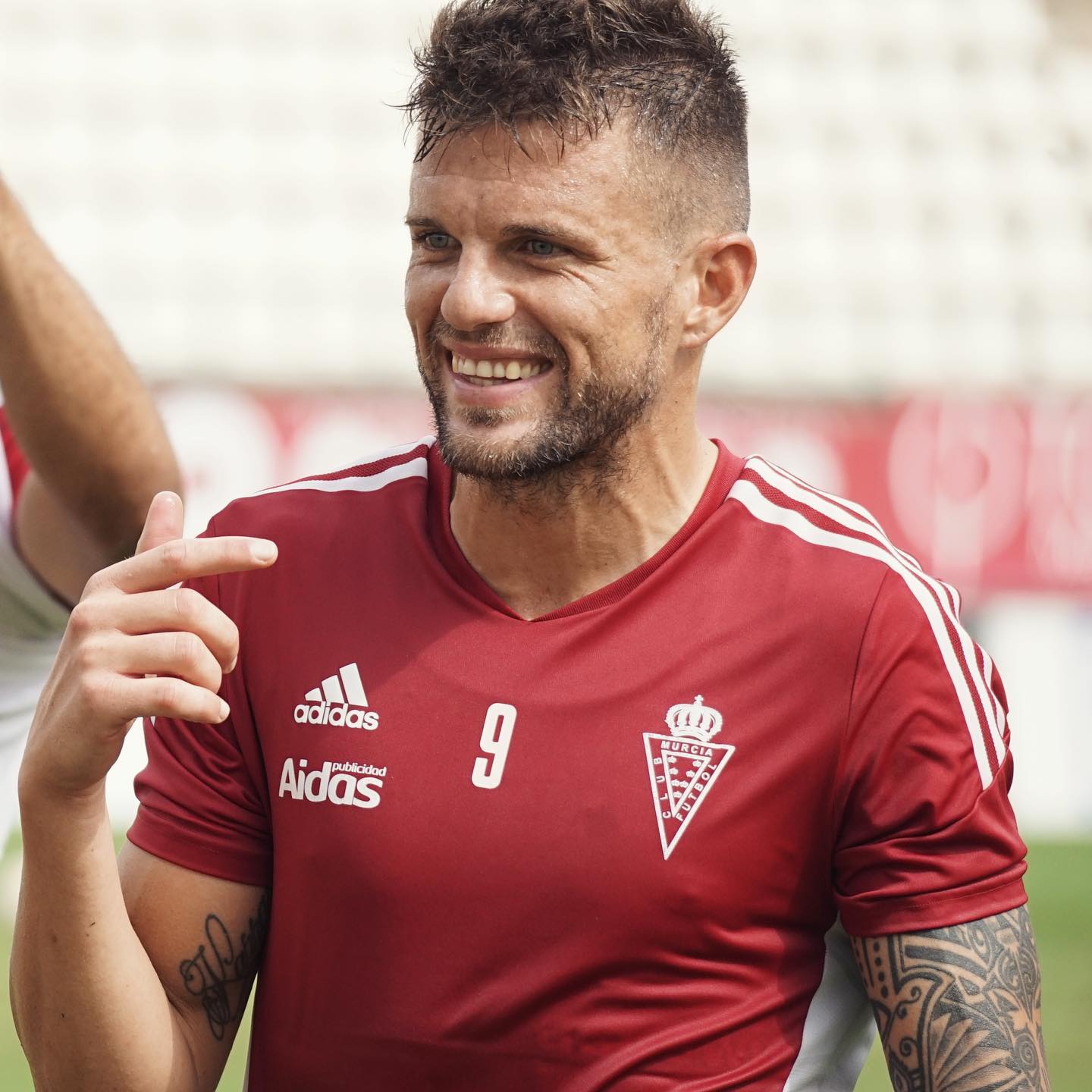 Andrés Carrasco en un entrenamiento con el Real Murcia