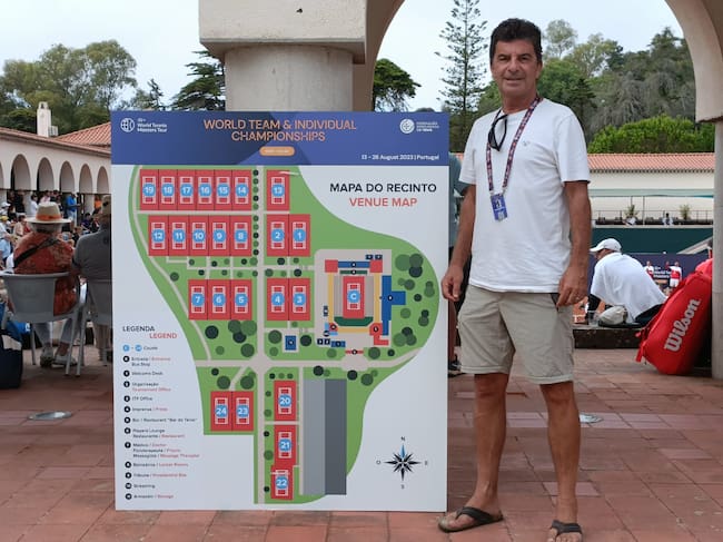 Román Muñoz en el campeonato mundial de tenis