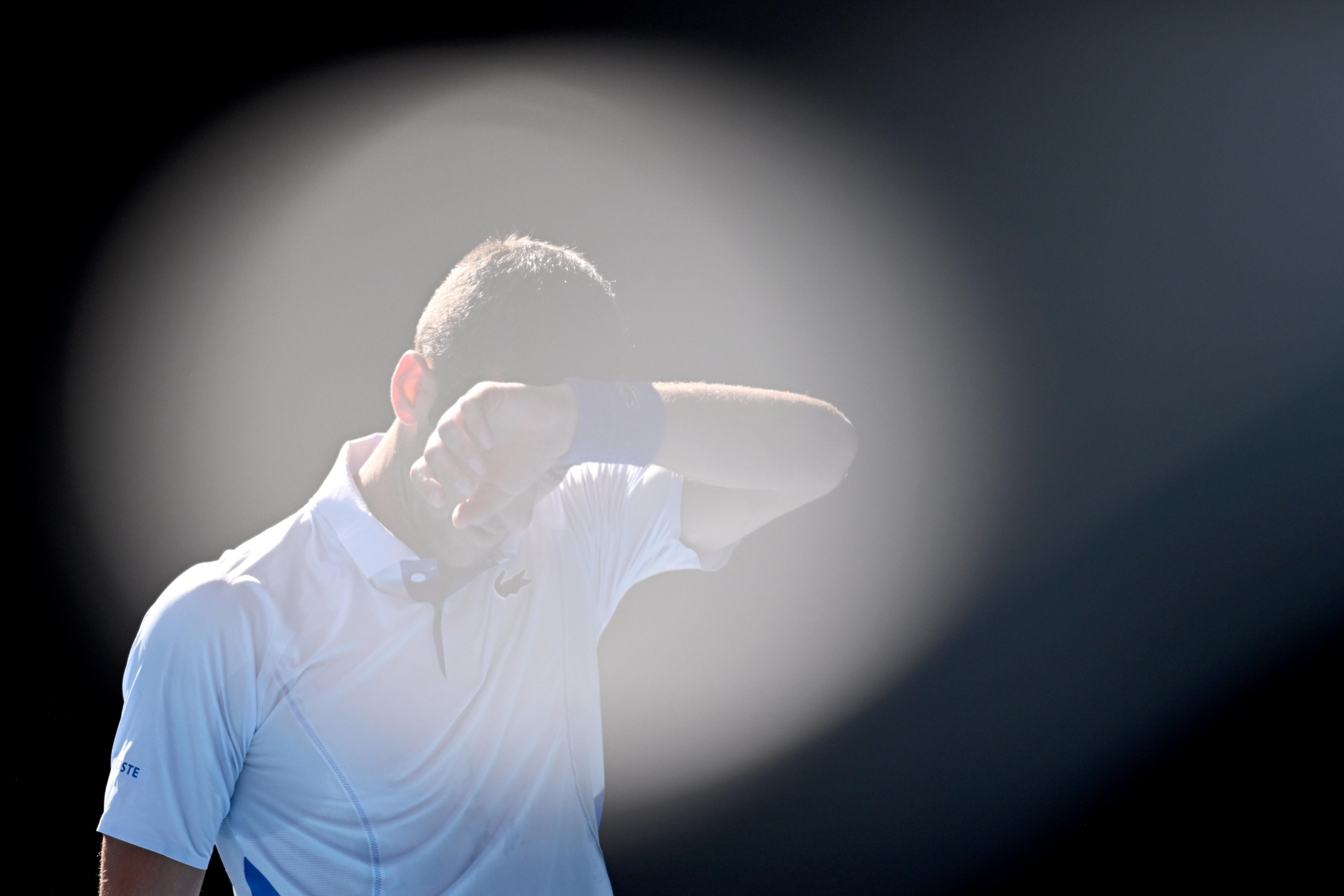 Novak Djokovic, durante el partido contra Sinner en el Open de Australia