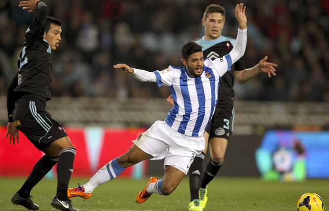 El mexicano logró un fabuloso poker ante el Celta