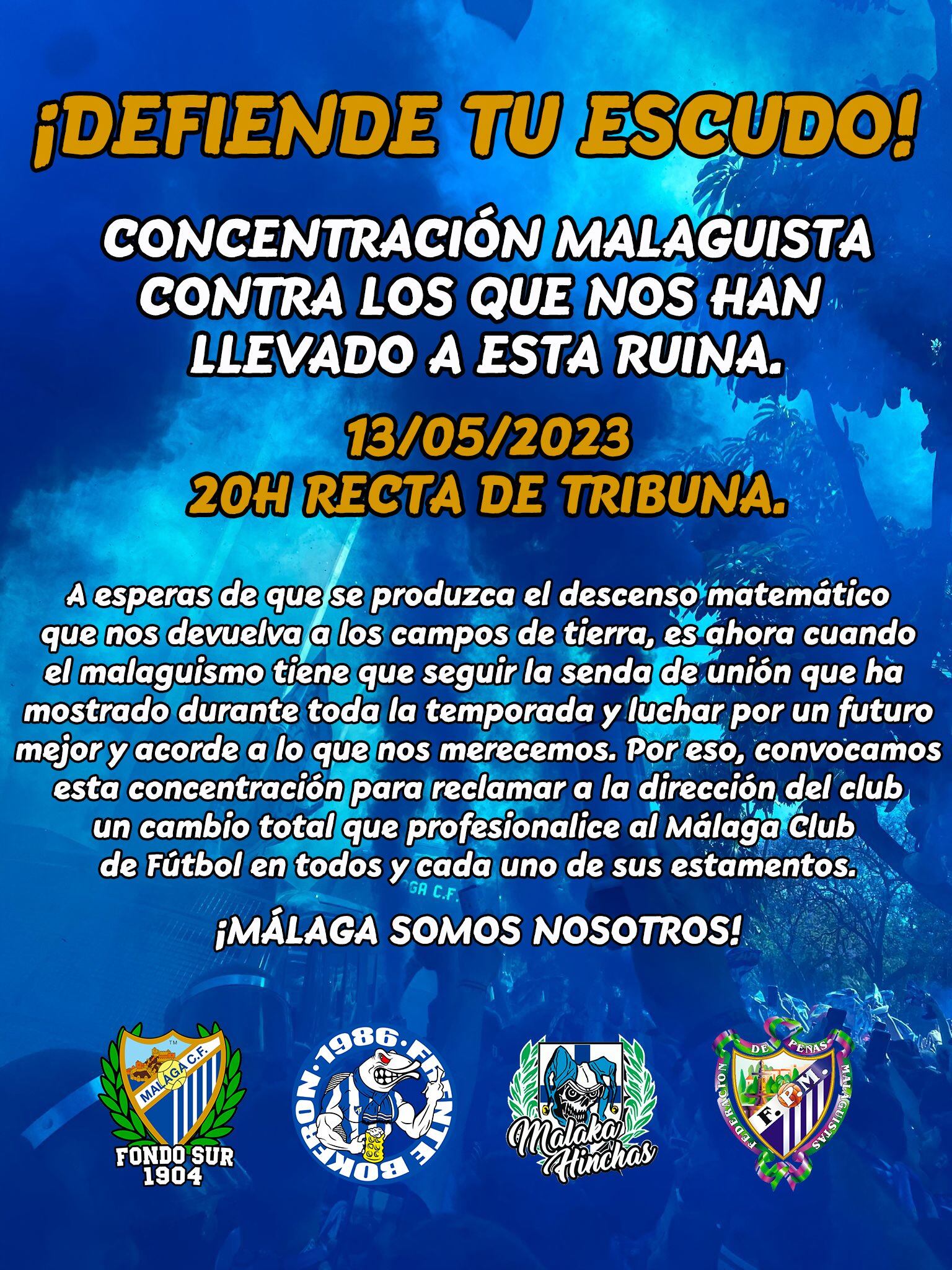 La grada de animación anunció así la protesta