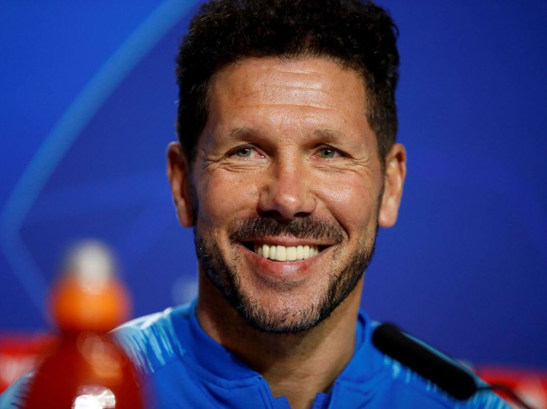 Simeone, durante la rueda de prensa