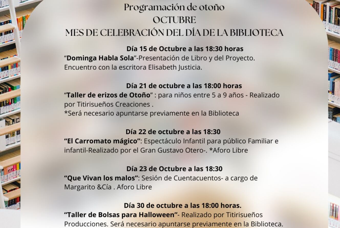 Programación Día Biblioteca en Medina del Campo