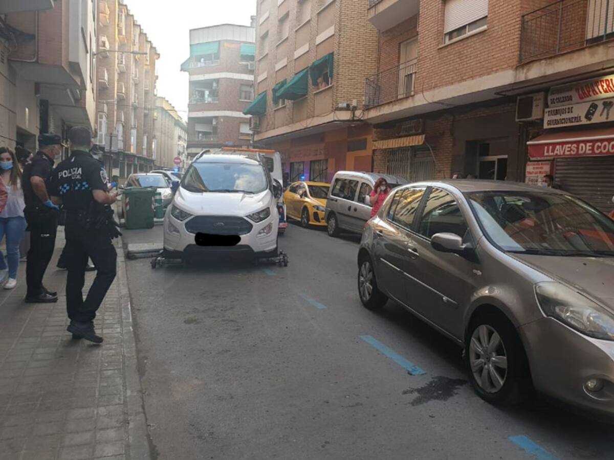 Aparatoso vuelco de un coche en Ciudad Real