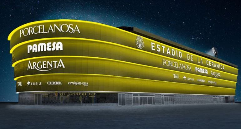 Una imagen en 3D del estadio de la Cerámica de Villarreal