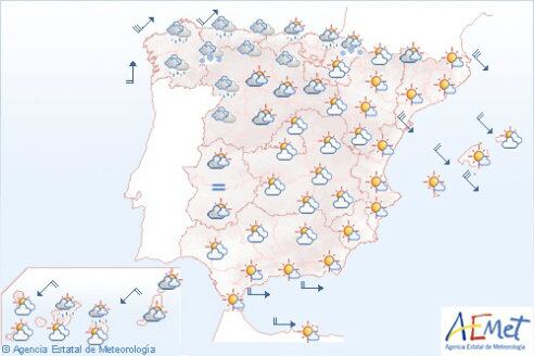 Predicción del tiempo para este martes 21/01/14