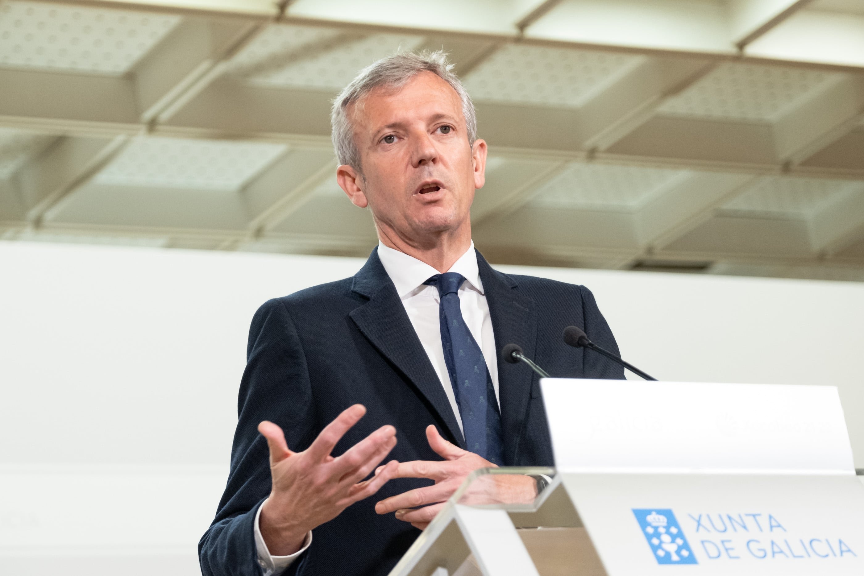 Alfonso Rueda, presidente de la Xunta de Galicia, tras la reunión del Consello de este miércoles