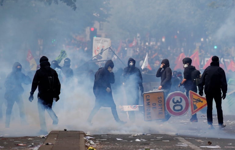 Imagen de los disturbios de este 1 de mayo en París