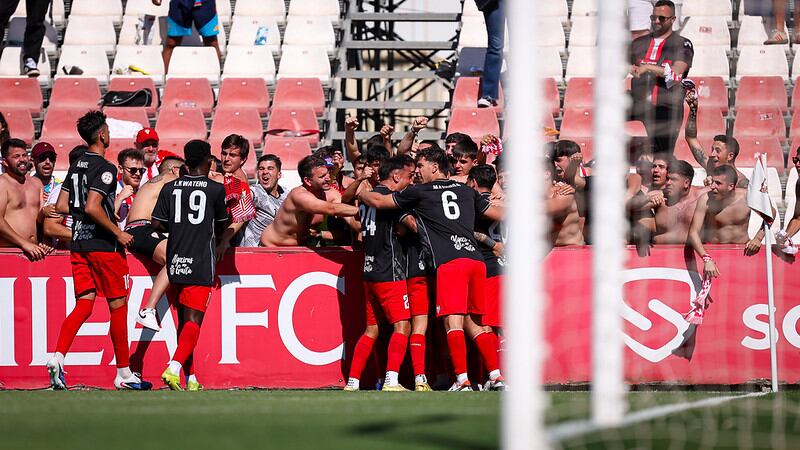 Celebración de un gol del Algeciras