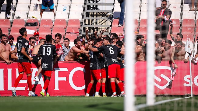 Celebración de un gol del Algeciras