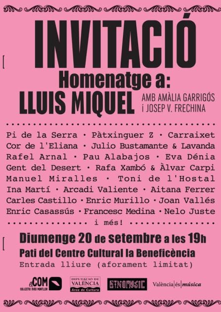 Cartel del homenaje a Lluis Miquel Campos