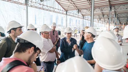 Visita a las obras en el Tinglado 2 de La Marina