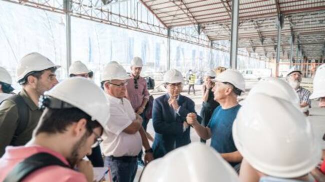 Visita a las obras en el Tinglado 2 de La Marina