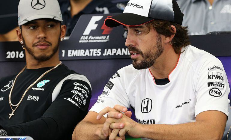 Lewis Hamilton y Fernando Alonso.