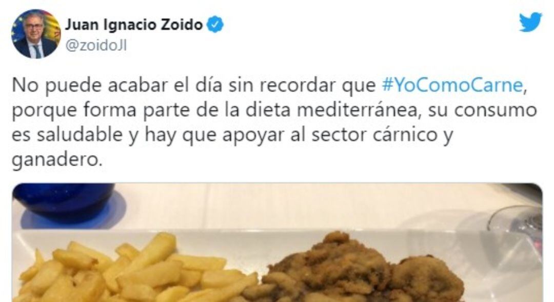 El tuit del exministro Zoido