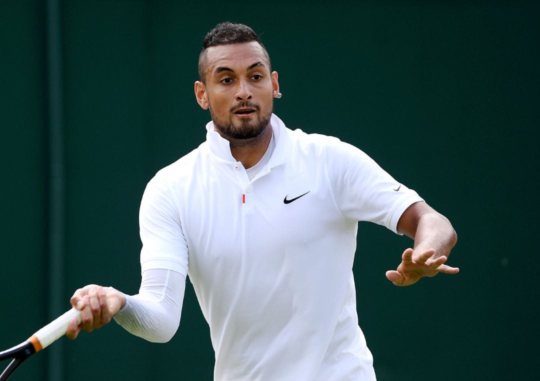 Kyrgios, durante el partido contra Jordon Thompson.