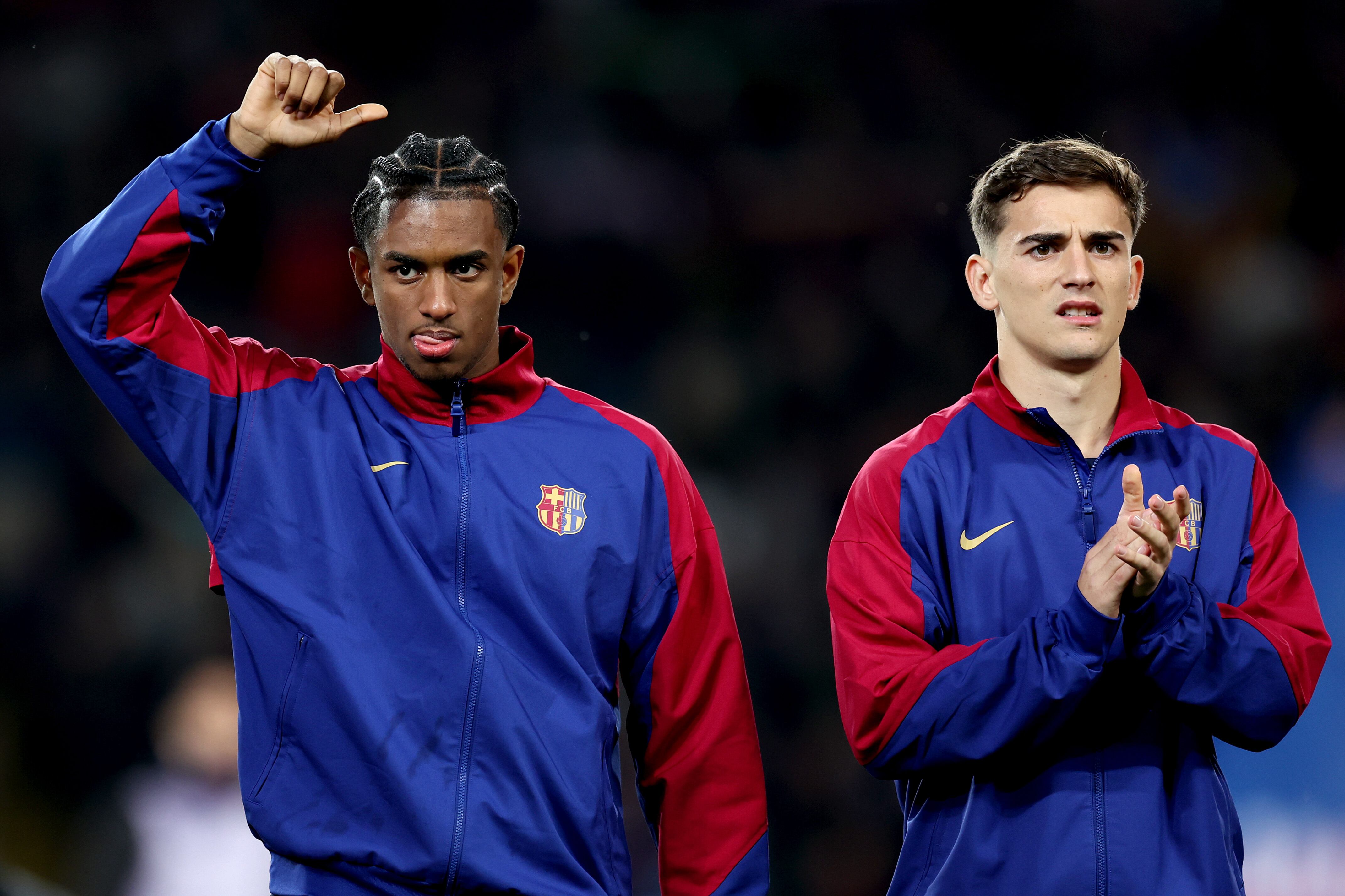 Balde y Gavi, durante el partido de Liga entre el FC Barcelona y CA Osasuna