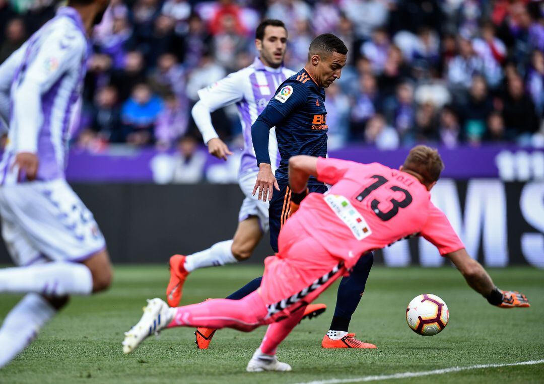 Un instante del partido entre el Valladolid y el Valencia de esta temporada que está bajo sospecha.