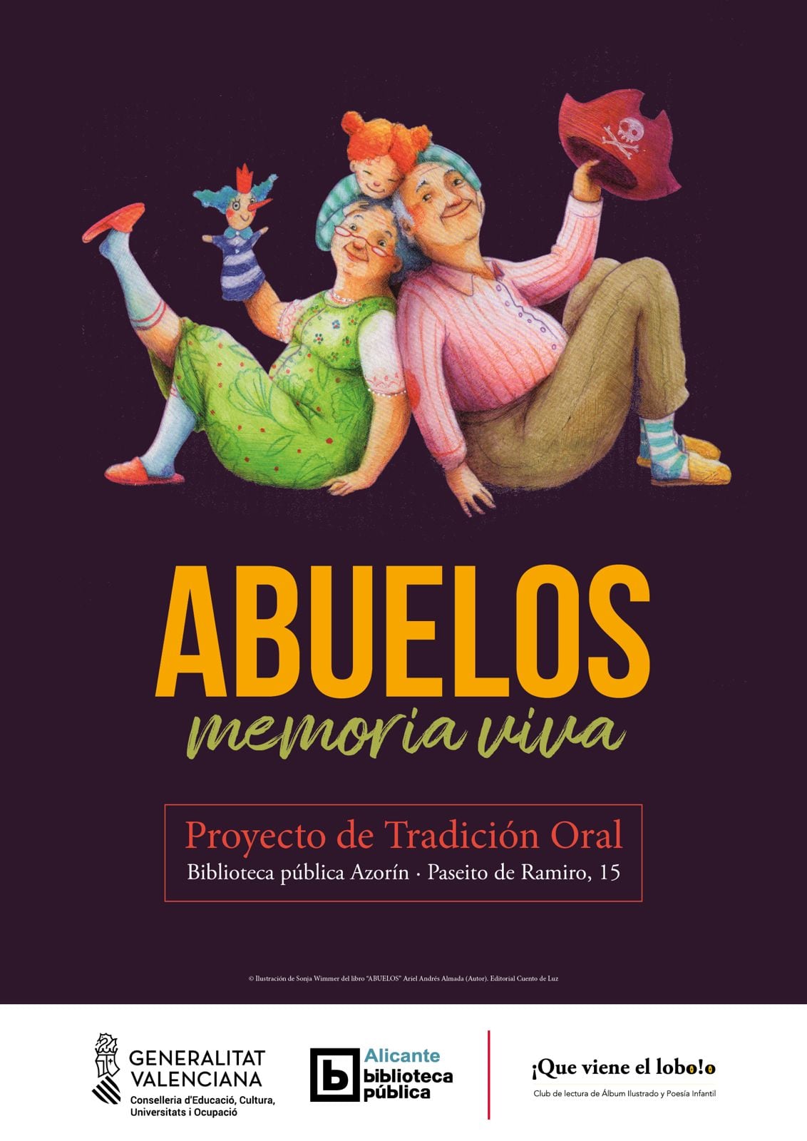 &#039;Abuelos, memoria viva&#039;, iniciativa del grupo &#039;Que viene el lobo&#039; que se llevará a cabo en la Biblioteca Azorín (Alicante)