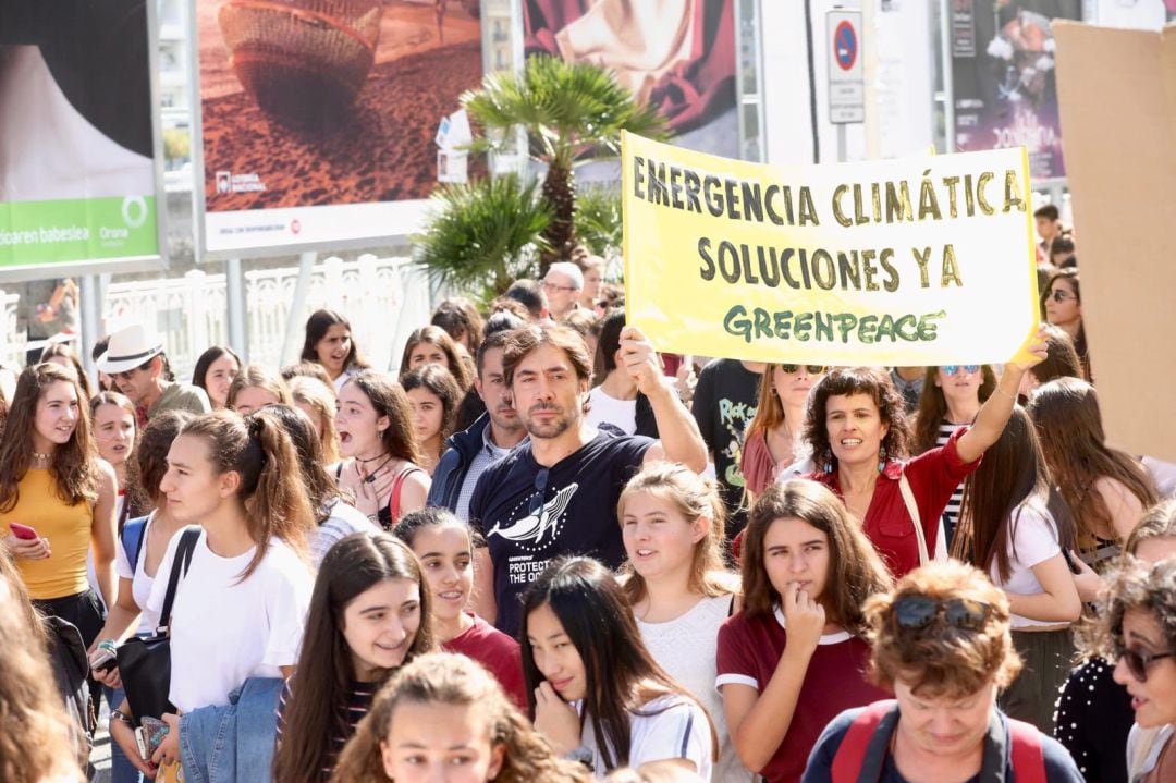 Javier Bardem se suma a la manifestación juvenil contra el cambio climático