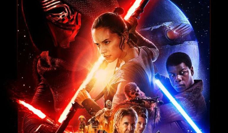 Una parte del cartel de ‘Star Wars: el despertar de la Fuerza’.