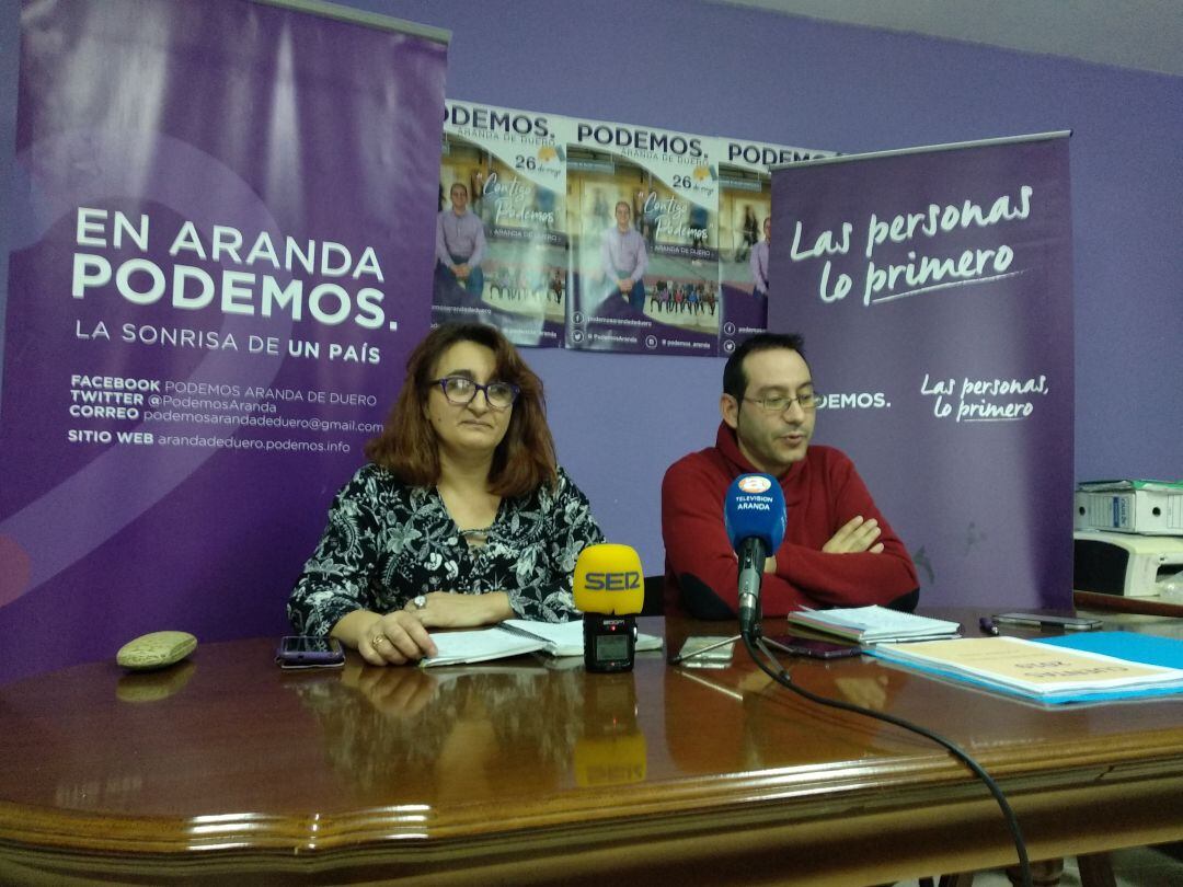 María Ángeles Pizarro y Andrés Gonzalo son los concejales arandinos de Podemos