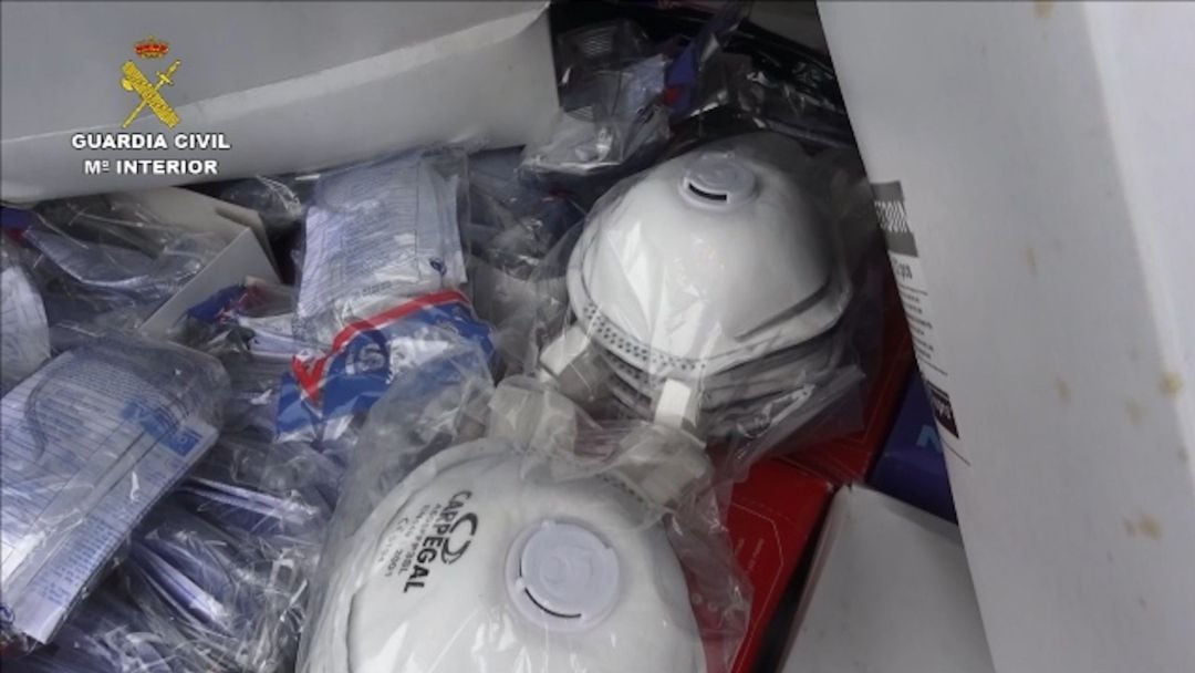 Mascarillas requisadas.