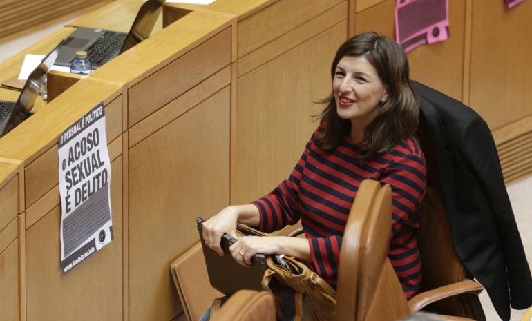 Yolanda Díaz en una imagen de archivo en el Parlamento de Galicia