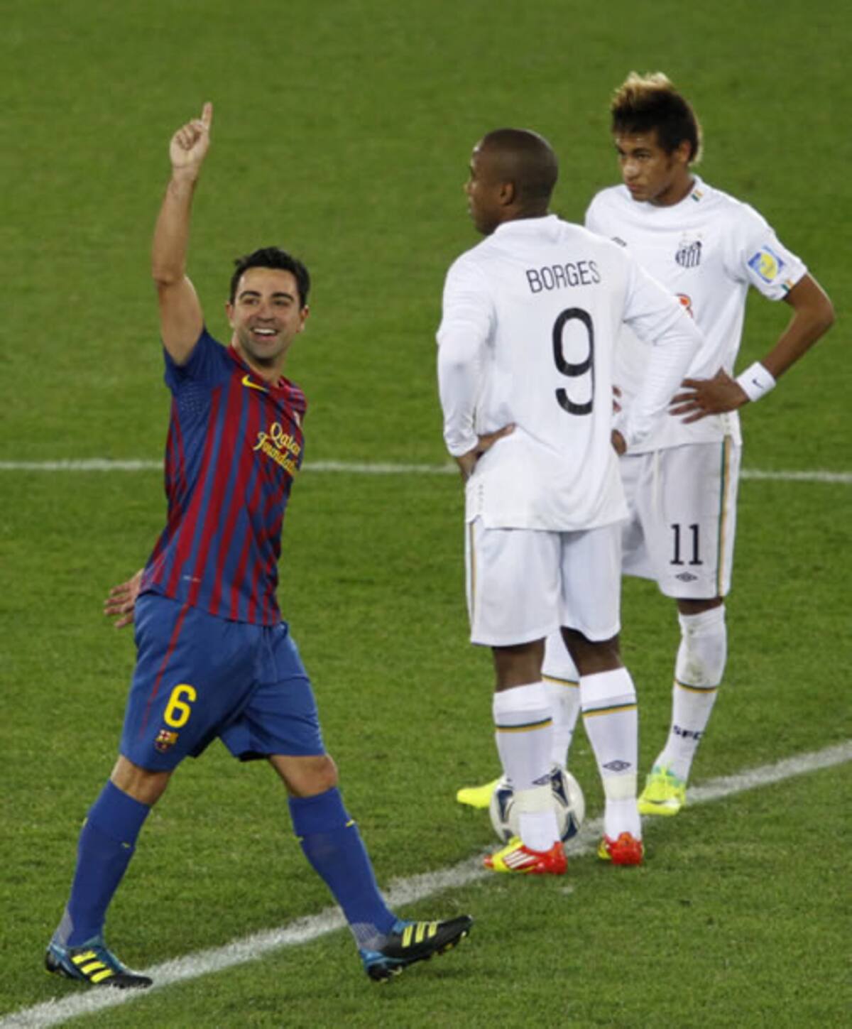 Xavi Hernández celebra su gol durante la final del Mundial de Clubes