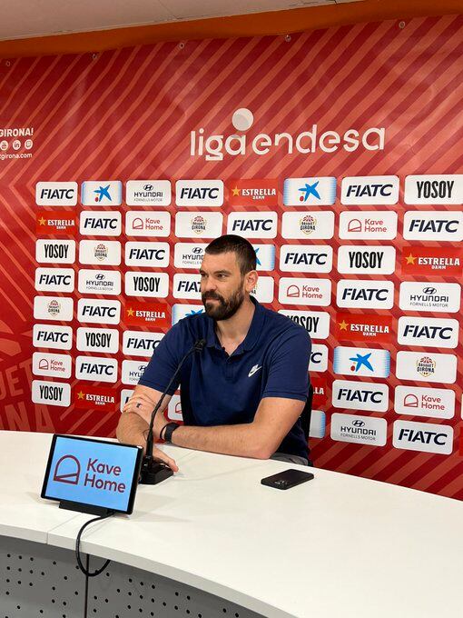 Marc Gasol, a la roda de premsa d&#039;avui a Fontajau.